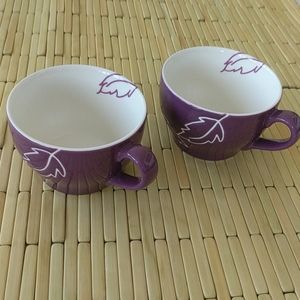 2 Starbucks Purple Leaf cup